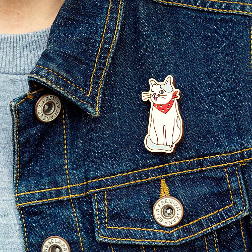 Значок "Котейка" (серый)