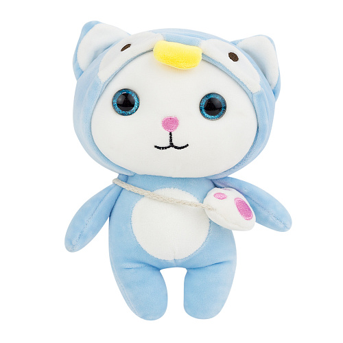 Игрушка-подушка "Котя в кигуруми" (голубой) 24см