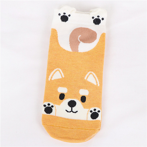 Носки короткие "Собачка" (оранжевые)