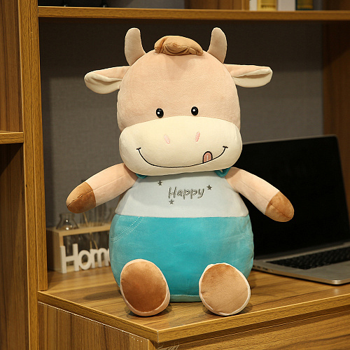 Игрушка-подушка "Бычок Тим" 25 см бирюза