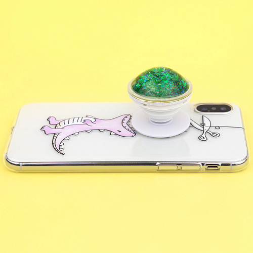 Держатель для телефона/попсокет "Glitter" (зеленый)