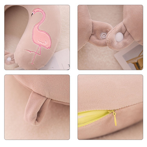 Подушка для путешествий "Дино" (розовая)