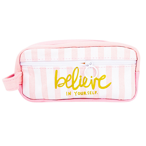 Пенал "Believe" (в розовую полоску)