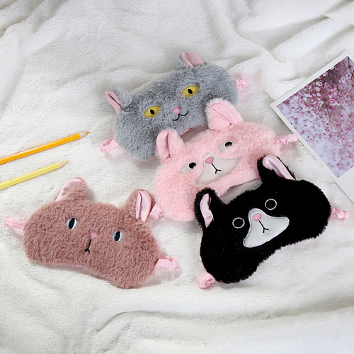 Маска для сна "Curious cat" (черный)