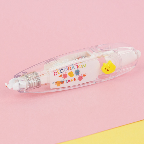 Ручка-скотч "Звери и сердечки" (желтый кот)