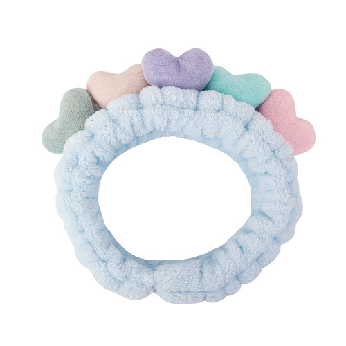 Повязка на голову "Сердечки" (голубая)