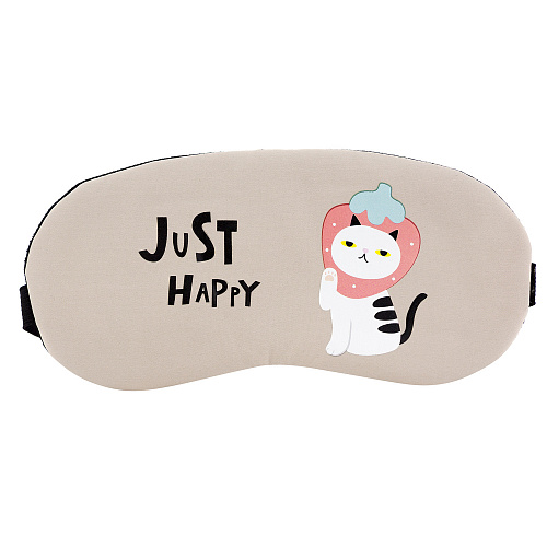 Маска для сна "Just happy котик" (серая)