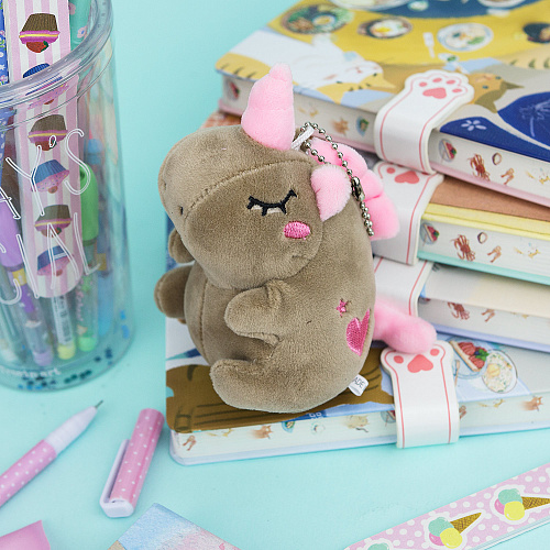 Брелок "Единорог с сердечком" (серый)