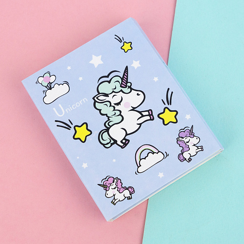 Набор стикеров "Единорожка" (голубой)