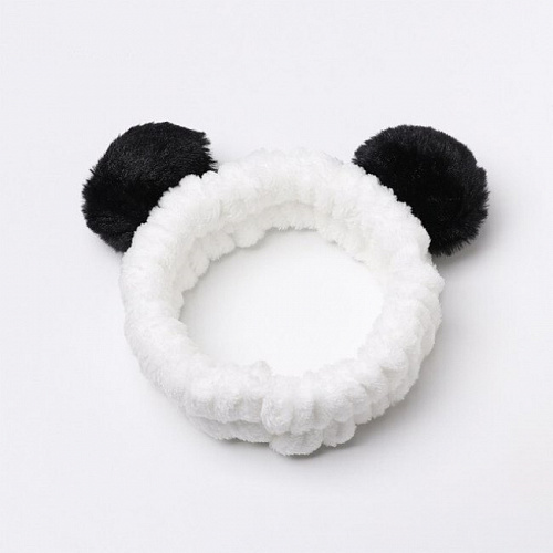 Повязка на голову "Панда" (черно-белый)