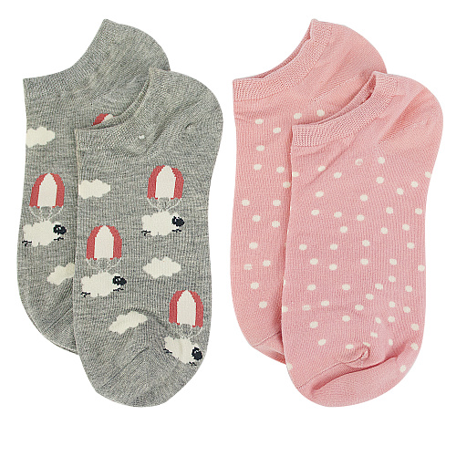 Носки короткие "Овечки+розовые"