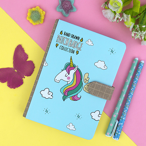 Блокнот на застежке "Magic unicorn" (голубой)