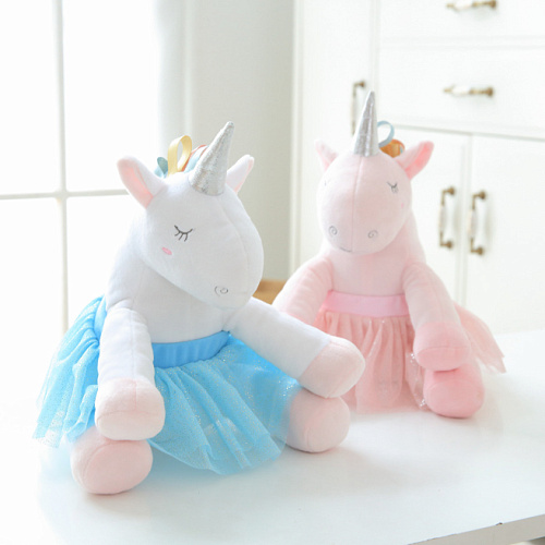 Игрушка-подушка "Единорожка в юбочке" (голубой)