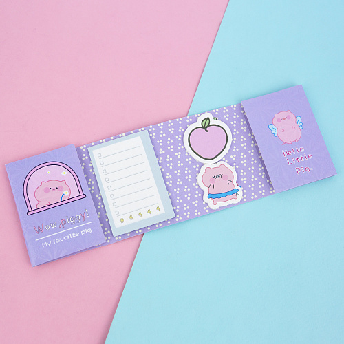 Набор стикеров "Cutie pig small" (фиолтовый)