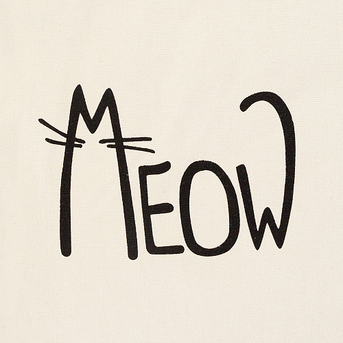 Эко-сумка шоппер с принтом "Meow-cat" (белая)