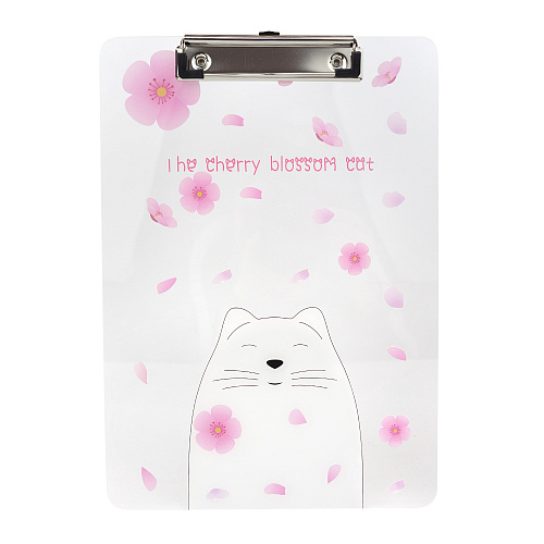 Папка-планшет "Прозрачный" (белый кот)