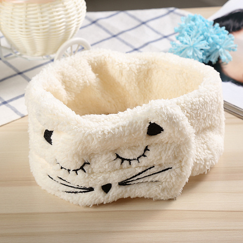 Повязка на голову "Спящий котик", молочный