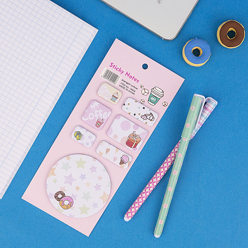 Набор стикеров для записей "Вкусняшки" (розовый с кругом)