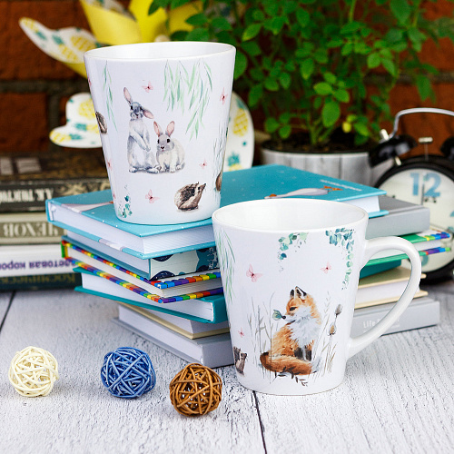 Кружка латте малая "Милые звери"