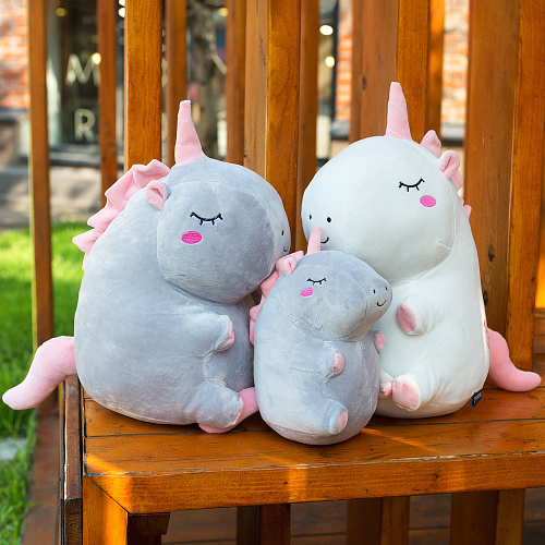 Игрушка-подушка "Единорог с сердечком" (серый)