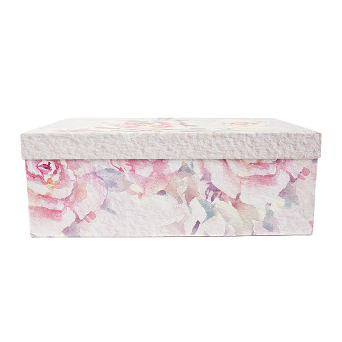 Подарочная коробка «Цветы», 32,5 х 20 х 12,5 см (кремовая)