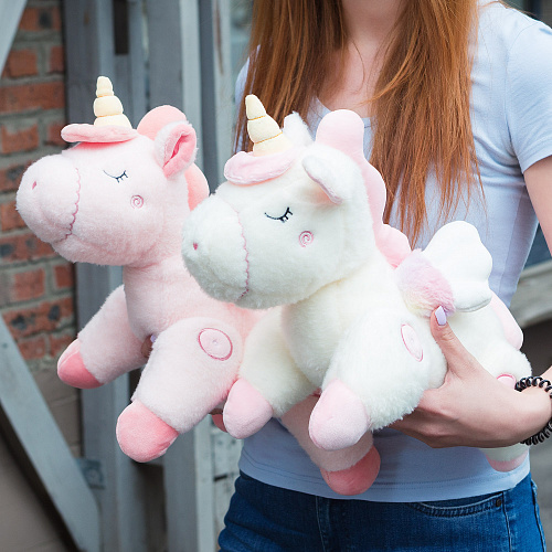 Игрушка-подушка "Пегас лежит" (белый) 45см