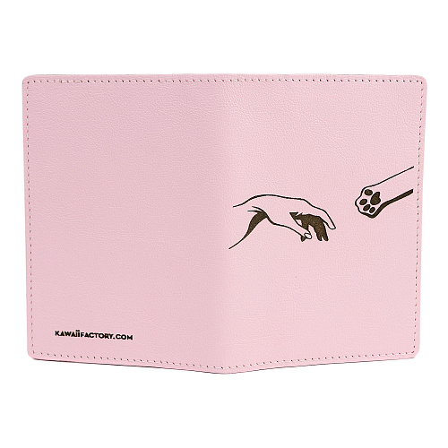 Обложка для паспорта "Рука и лапка" (кожа)