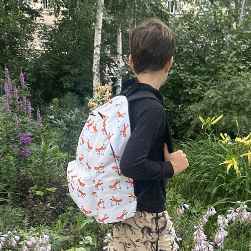 Рюкзак "Лисичка на самокате" (бежевый)