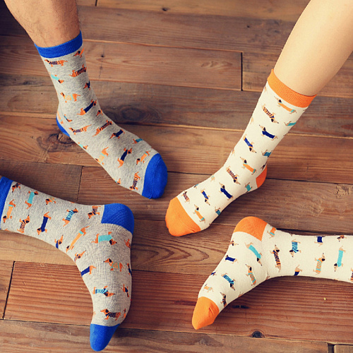 Носки "Таксы" (оранжевые)