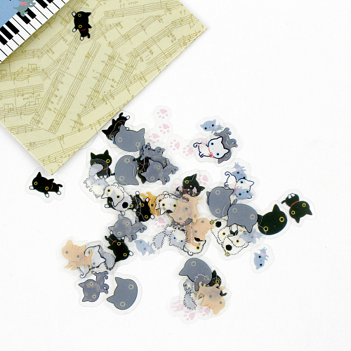 Набор стикеров "Черные коты"