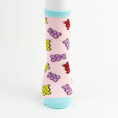 Носки "Мишки на розовом", разм.35-39