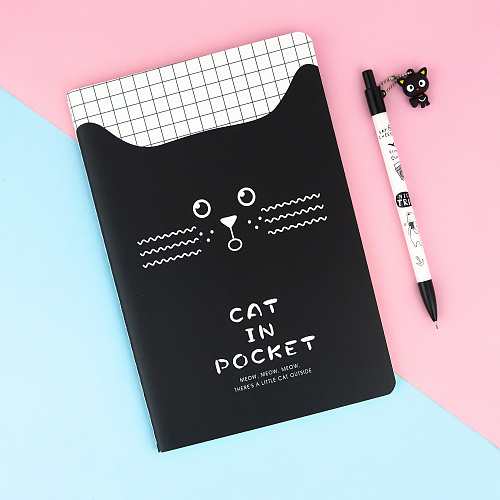Тетрадь "Сat in pocket" (черный)