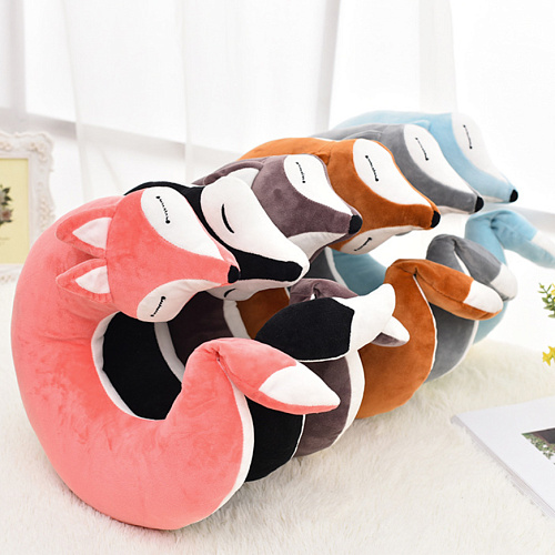 Подушка для путешествий "Лиса" (голубая)