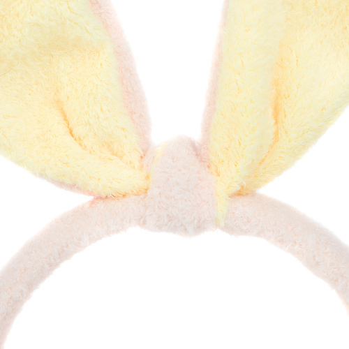 Ободок-повязка "Ушки зайки" (розовый с желтым)