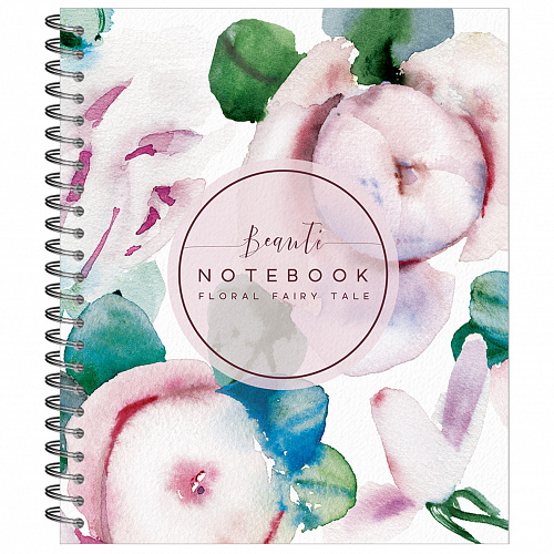 Тетрадь общая 48л на гребне, "Цветы" нежно-розовый круг