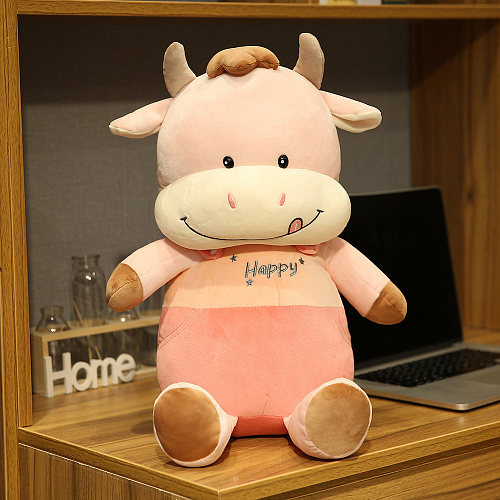 Игрушка-подушка "Бычок Тим" 25 см розовый