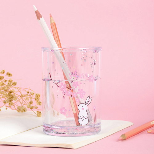 Подставка для ручек "Зайка" (с веткой)