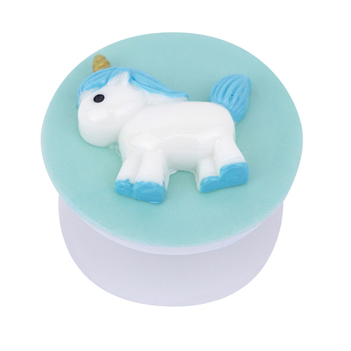 Держатель для телефона/попсокет "Единорожка" (синий на зеленом)