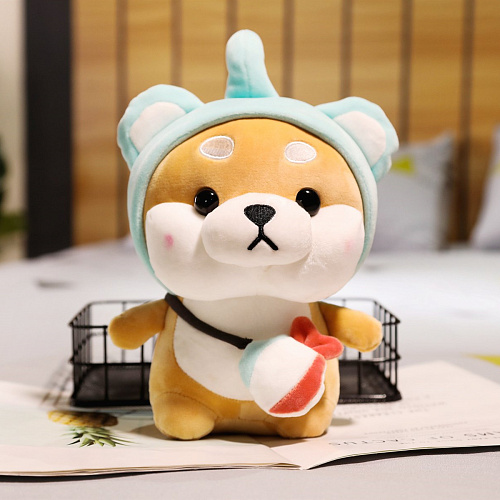 Игрушка-подушка "Корги в кигуруми" голубой 24см