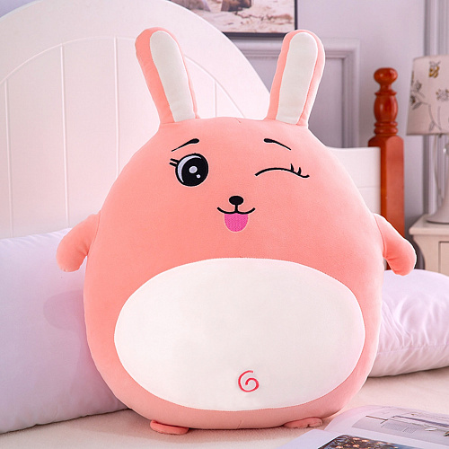 Игрушка-подушка "Зая Кругляш" (розовая) 55см