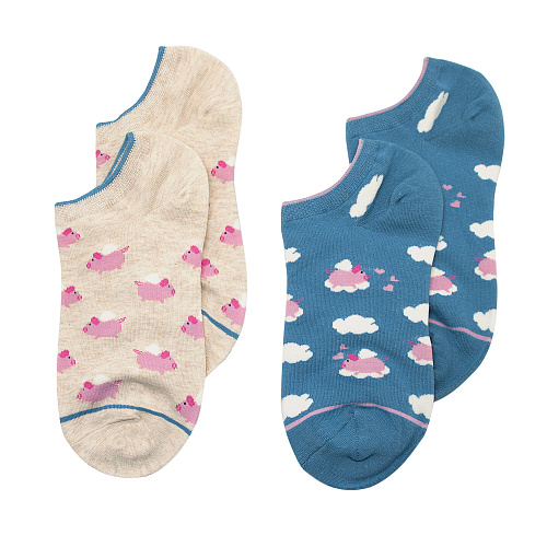 Носки "Поросята серые + Синие"