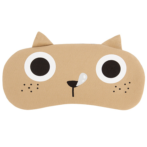 Маска для сна с ушками "Котик" (бежевая)