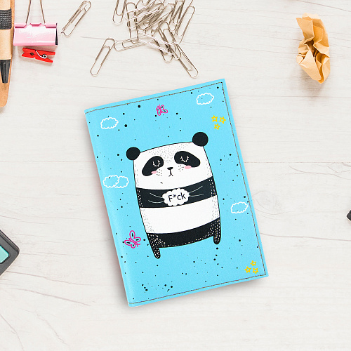 Обложка для паспорта "Панда" (кожа)