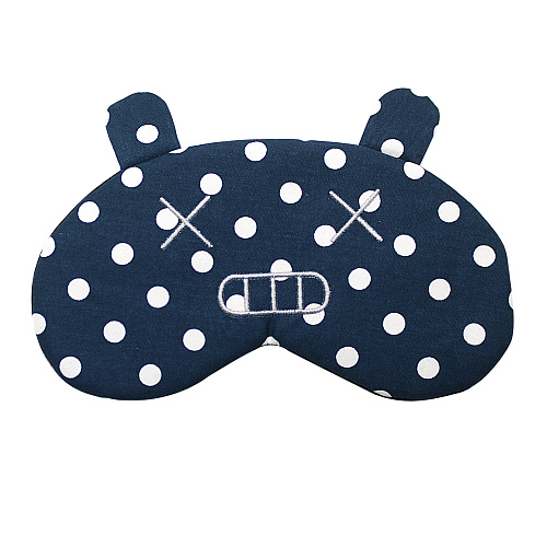 Маска для сна в горошек (синяя)