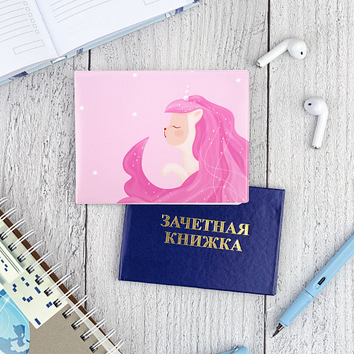 Обложка на зачетную книжку "Розовая кошечка"