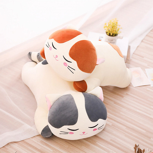 Игрушка-подушка "Котя" (серо-белый) 60см