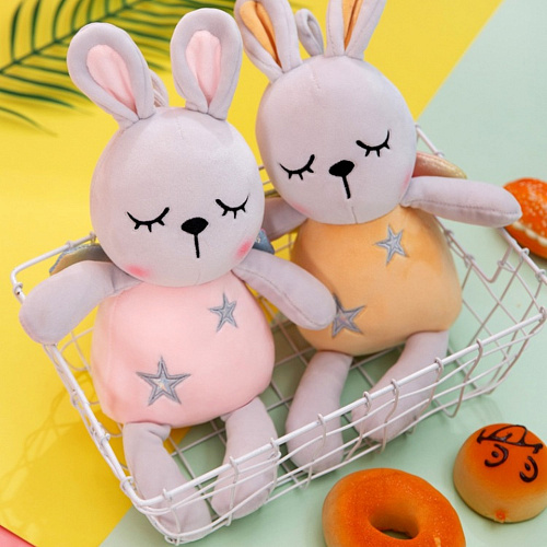 Игрушка-подушка "Зая-ангелок" (серый) 45см