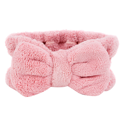 Повязка на голову широкая, розовая