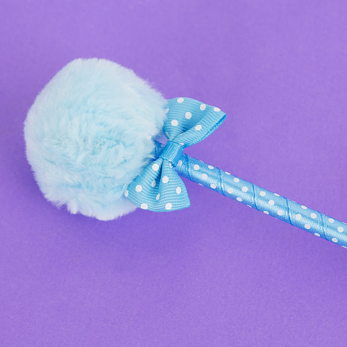 Ручка с помпоном (синяя)