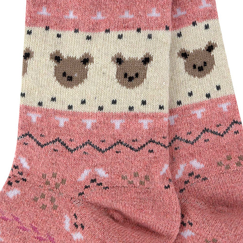 Носки теплые "Мишка" (лососевые)